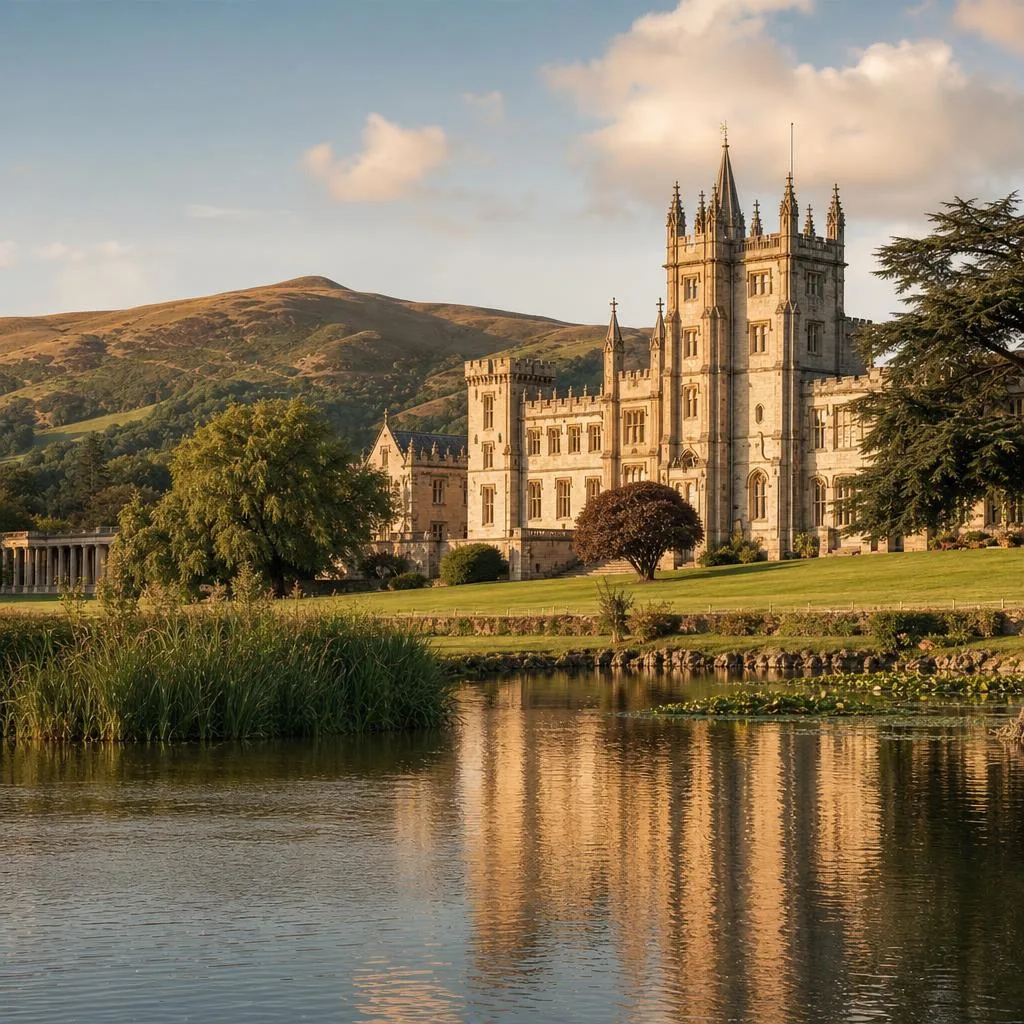 Eastnor Castle exterior, a Gothic Revival wedding venue near Malvern set in a 5,000-acre estate